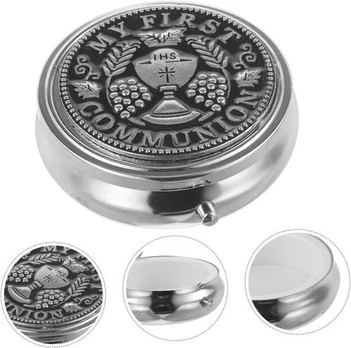 Miniatura 8 de BESPORTBLE Caja de recuerdo católico, caja de regalo de rosario, caja de metal, rosario sagrado rosario, collar de aleación de zinc, caja