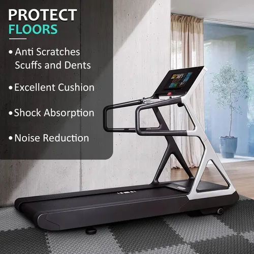 Miniatura 4 de BEAUTYOVO Tapete de ejercicio tipo rompecabezas con 12/24/48 baldosas de espuma entrelazadas para gimnasio, baldosas de espuma EVA de 24'' x 24'' 48