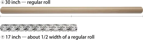 Miniatura 2 de LDGOOAEL Mini rollo de papel de regalo pequeño y corto, diseño reversible (17 pulgadas x 32.8 pies), damasco negro para vacaciones, día de la madre
