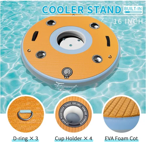 Miniatura 3 de Flotadores inflables para piscina para adultos, barra flotante inflable, portavasos integrado, espuma suave de EVA de 0.472 in, espacio