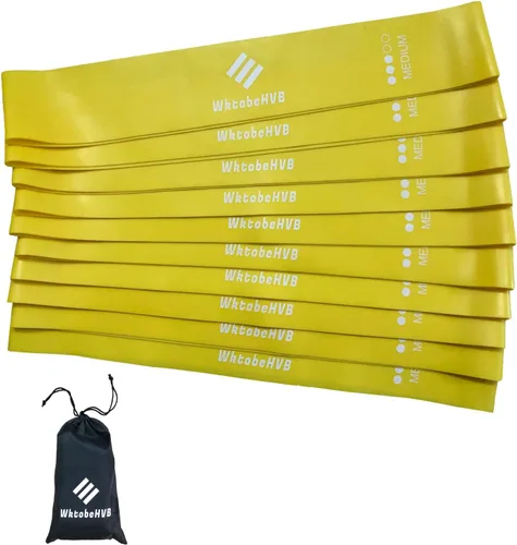 Miniatura 4 de Bandas elásticas de resistencia para ejercicio, paquete de 5/10, bandas elásticas de 10/12 pulgadas para entrenar con bolsa de transporte, bandas