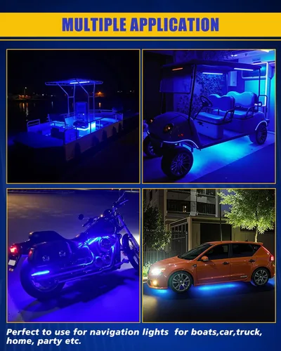 Miniatura 4 de Tira de luz LED para coche, luces interiores azules para camiones de 30CM 15 SMD IP67 luces subterráneas impermeables para coche motocicletas barco