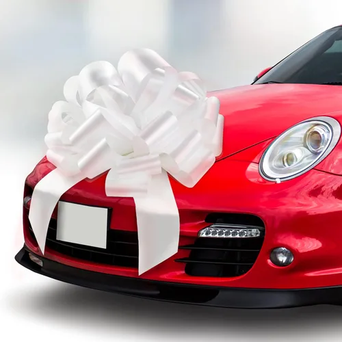 Miniatura 15 de Zoe Deco Lazo grande para automóvil (rojo, 18 pulgadas), lazos de regalo, lazo gigante para automóvil, lazo de cumpleaños, enorme lazo