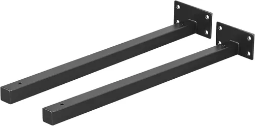 Miniatura 7 de uxcell Soportes de estante flotantes, 2 soportes de metal industriales de 4 pulgadas para estantes montados en la pared, color negro