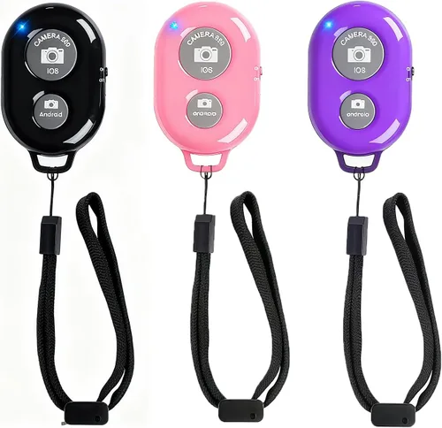 Miniatura 8 de Obturador remoto para teléfonos inteligentes y tabletas (paquete de 9 colores), AOQIYUE - Control remoto inalámbrico para cámara compatible