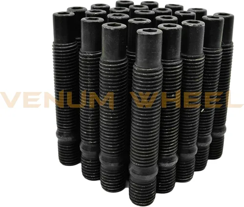 Miniatura 4 de 4 espaciadores de rueda centrados en bujes de 0.394 pulgadas y 0.98 pulgadas + negro 12x1.5 Racing Stud conversión compatible con BMW E36 E46 E90