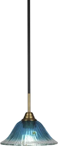 Miniatura 103 de Toltec Lighting Paramount - Mini colgante de 1 luz en acabado negro mate con cristal de arte perla de 7 pulgadas y estilo negro