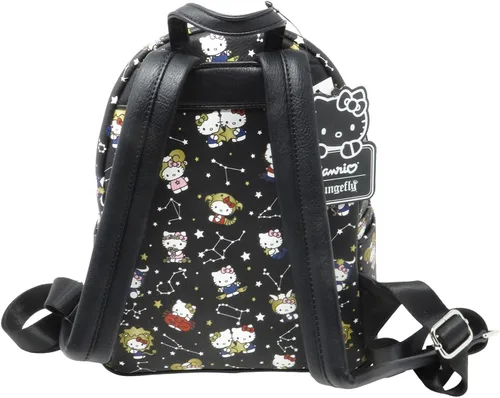 Miniatura 3 de Loungefly Hello Kitty - Mini mochila con estampado del zodiaco, Negro