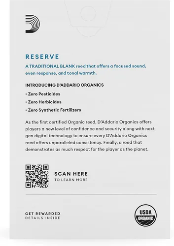 Miniatura 6 de D'Addario Organic Reserve - Cañas para clarinete Bb - Cañas para clarinete - Selladas individualmente - Fuerza 3.5, paquete de 10