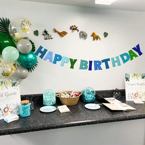 Miniatura 3 de Cartel de feliz cumpleaños preencordado – Guirnalda de bola de fieltro, decoraciones de fiesta de arcoíris, guirnalda de feliz cumpleaños, letrero