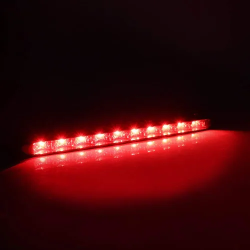 Miniatura 2 de Para 2007 2008 2009 2010 2011 2012 2013 2014 Mini Cooper R56 R57 R58 R60 montaje alto 3ª luz de freno negro cromo lente rojo LED