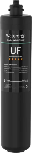 Waterdrop RF15-UF - Cartucho de filtro de repuesto de 0.01 micrones para filtro de agua debajo del fregadero de Negro mate