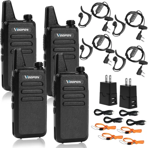 Walkie Talkies recargables para adultos, 22 canales FRS con auriculares, mini transceptores VOX de largo alcance, radios bidireccionales para