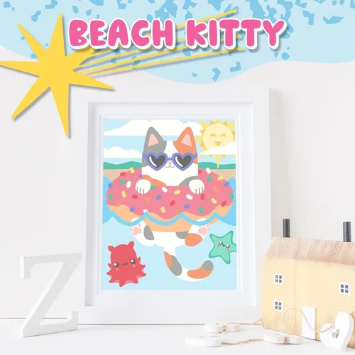 Miniatura 3 de Astrakuma Studio Pintura por números para niños de 8 a 12 años – Kits de pintura de donas de gato por números con tableros de lienzo predibujados