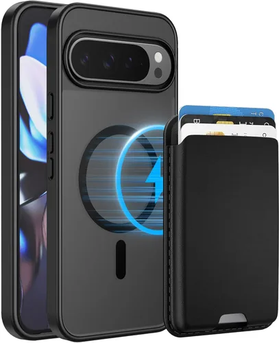 Miniatura 29 de Funda magnética para Google Pixel 9A, cartera magnética desmontable con tarjetero [compatible con MagSafe] de grado militar, a prueba de golpes