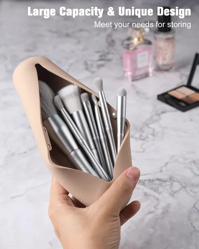 Miniatura 9 de FERYES Soporte para brochas de maquillaje de viaje, Negro, L, Simplicidad