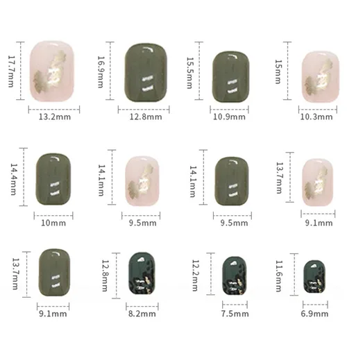 Miniatura 3 de Uñas postizas a presión ataúd de longitud corta, 24 piezas de cobertura completa, reutilizables, brillantes, uñas postizas con pegamento, uñas
