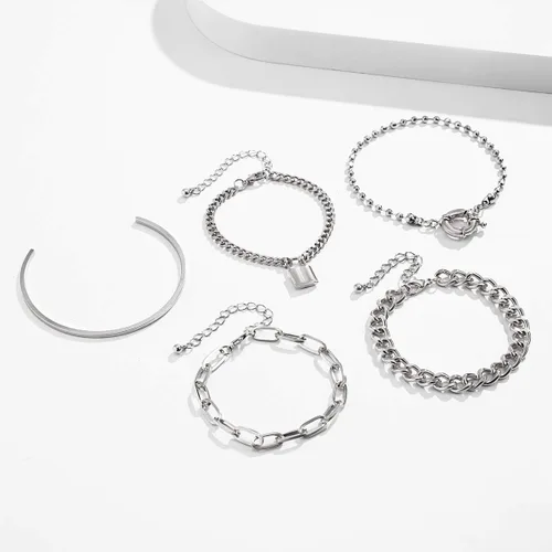 Miniatura 4 de 5 pulseras con dije de candado para mujeres y adolescentes, accesorios de mano de fiesta, Aolly, No es una piedra preciosa