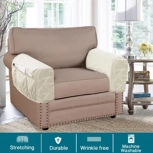 Miniatura 2 de Turquoize Fundas de terciopelo para reposabrazos para sillas y sofás, fundas para reposabrazos de sofá reclinable con bolsillo lateral, fundas