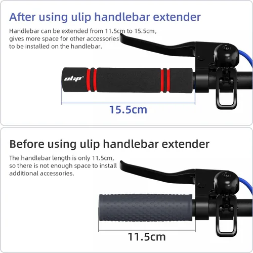 Miniatura 8 de ulip Extensor de manillar de scooter eléctrico de aluminio para sostener tablero, teléfonos y espejos retrovisores para Xiaomi M365 Pro Pro2 1S MI3