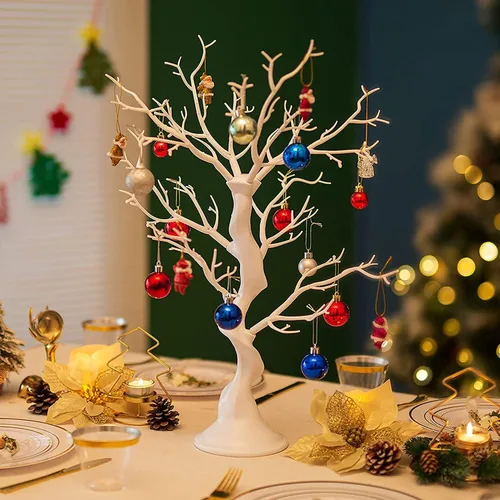 Miniatura 2 de Sziqiqi Árbol artificial pequeño para centro de mesa, árboles falsos negros de 1.9 pies, árbol sintético para fiesta, cumpleaños, jardín, hogar