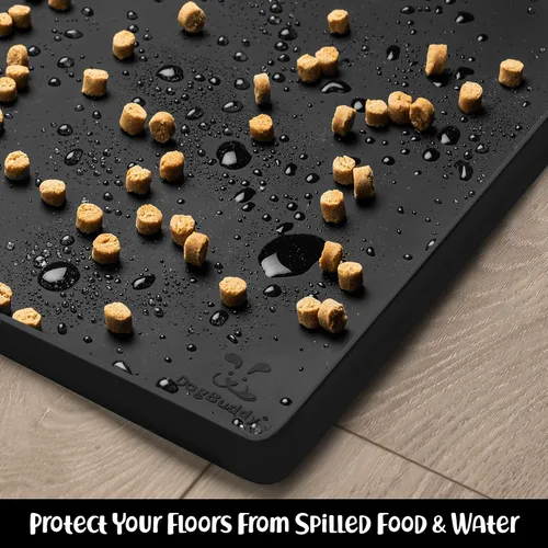 Miniatura 6 de DogBuddy Tapete de comida para perros – Tapete impermeable para comida y agua, tapete de silicona para alimentación de mascotas para pisos, mantel