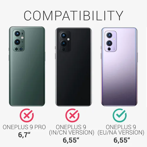 Miniatura 6 de kwmobile Funda compatible con OnePlus 9 (versión EU/NA) - Funda de silicona TPU con acabado suave - Rosa neón
