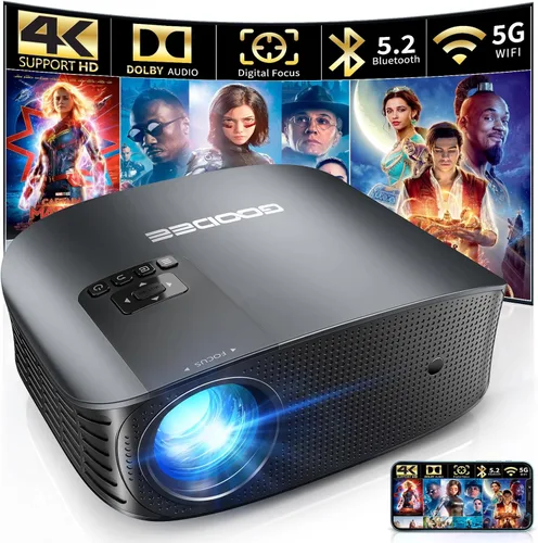 Miniatura 9 de GooDee Proyector Inteligente 4K con WiFi 5G y Bluetooth, Aplicaciones de Streaming Integradas, Dolby Audio Proyector de Películas al Aire Libre