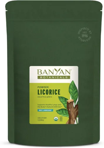 Banyan Botanicals Polvo de regaliz – Polvo de raíz de regaliz orgánico (Glycyrrhiza Glabra) – para apoyar la digestión saludable y la función del