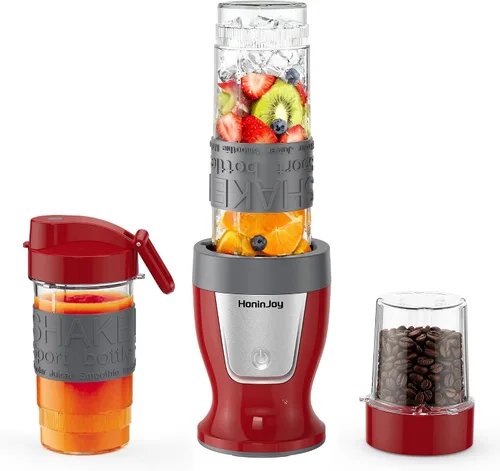 Miniatura 13 de Licuadora de batidos, licuadora personal de 650 W para batidos y licuados con taza molinillo y 2 tazas portátiles sin BPA (20 onzas + 14 onzas)