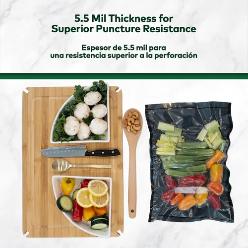 Miniatura 3 de Bolsas de sellado al vacío de 11 x 16 pulgadas (50 unidades) de 5.5 mil, negras y transparentes, sin BPA, de grado comercial, para almacenamiento