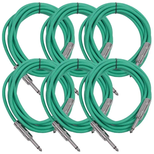 Miniatura 25 de Seismic Audio Cables de guitarra para altavoces, cables de guitarra TS de ¼ pulgadas, 3 pies, multicolor, paquete de 6 Color múltiple