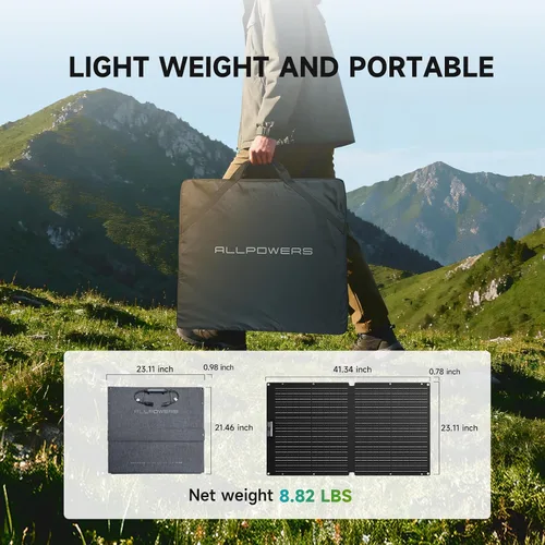 Miniatura 8 de [Nueva versión 2025] ALLPOWERS R1500 LITE Estación de energía portátil con panel solar SP037, generador solar LiFePO4 de 1600 W 1056 Wh con panel