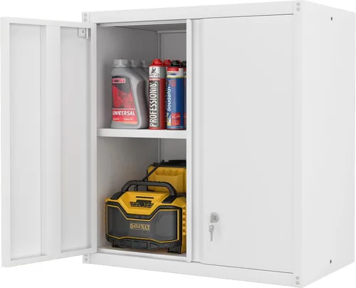 Miniatura 13 de LUCYPAL Armarios de almacenamiento de metal con 2 puertas y asa, gabinete de almacenamiento con bloqueo de acero con estantes ajustables, gabinete