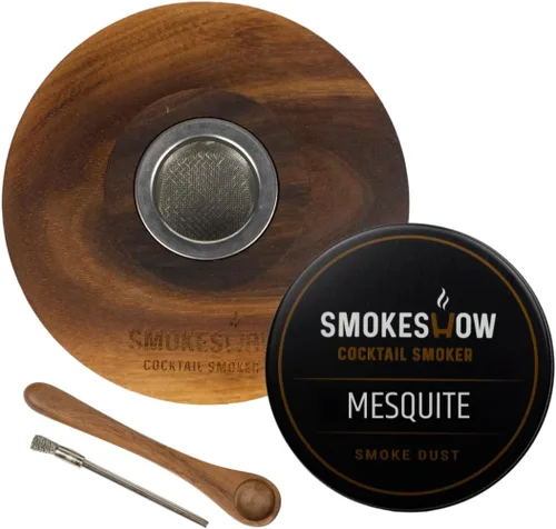 Miniatura 9 de Smokeshow - Ahumador de cóctel de madera de nogal de alta calidad. Ideal para whisky y moda antigua. Recubierto con cera de abeja natural segura