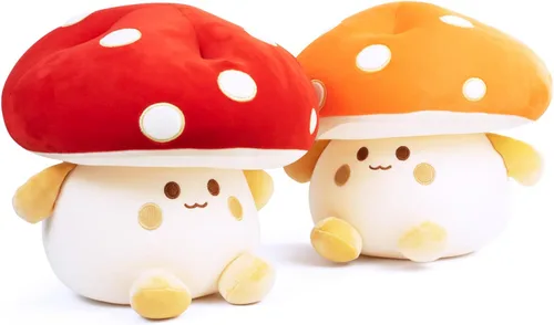 Miniatura 6 de Juguetes de peluche de hongos de 12 pulgadas, linda almohada de peluche de hongos, regalo de cumpleaños, decoración del hogar, Halloween para niños