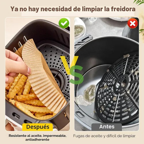 Miniatura 3 de Forros de papel para freidora de aire, 100 piezas forros de papel pergamino antiadherentes resistentes al aceite, forros para freidora de aire de 8