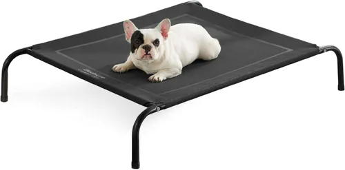 Miniatura 21 de Bedsure Cama elevada para perros al aire libre de tamaño grande, cama portátil de hamaca para mascotas con marco elevado y refrescante para Verde