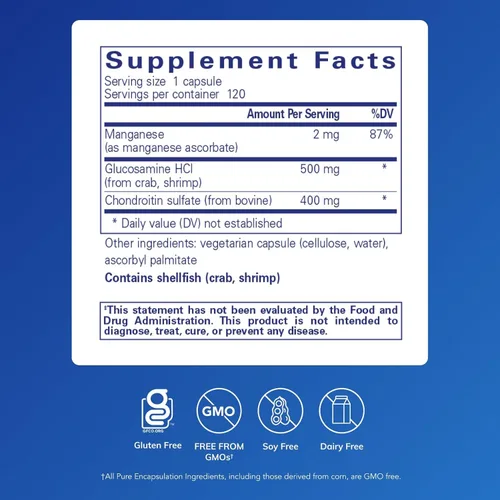 Miniatura 2 de Pure Encapsulations Glucosamina condroitina con manganeso Suplemento para apoyo articular, comodidad, movilidad, integridad y salud del cartílago