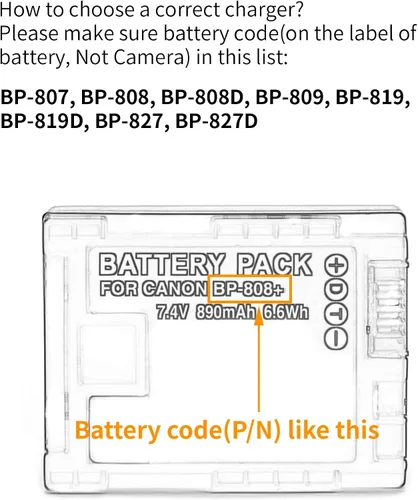 Miniatura 3 de Norifon Cargador USB LCD BP-808 para cámara Canon FS100, FS200, FS300, LEGRIA HF G10, LEGRIA HF G25 y más