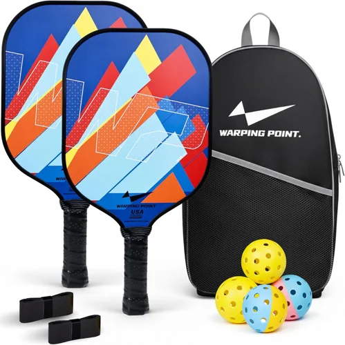 Juego de 2 palas de pickleball de fibra de vidrio, duraderas y ligeras, aprobadas por USAPA, paquete de 2 raquetas de pickleball para mujeres con