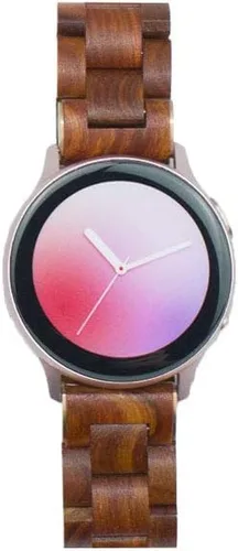 Miniatura 4 de Correa de reloj de madera de 0.787 in para Samsung Galaxy Watch Active/Active 2, 40/42/1.732 in de acero inoxidable de madera correa de liberación