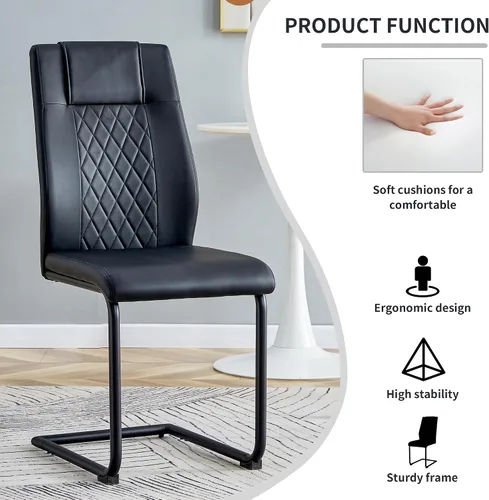 Miniatura 5 de gopop Juego de 4 sillas de comedor, modernas sillas de cocina y comedor con patas de metal galvanizado, sillas laterales tapizadas para comedor