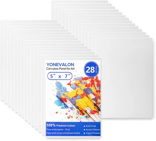 Miniatura 14 de YOURSORTER Lienzos para Pintar Paquete de 28, Tableros de Lienzo de Pintura en Blanco de 11x14 Pulgadas, Paneles de Lienzo de Algodón 100%