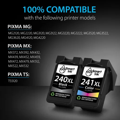 Miniatura 2 de Smart Ink Cartucho de tinta remanufacturado de repuesto para Canon 240 XL 241 XL 240XL 241XL para Canon Pixma MG3620 MX472 TS5120 MX452 MG3220