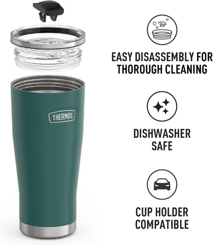 Miniatura 3 de THERMOS ICON SERIES, vaso de acero inoxidable con cierre deslizante, 18 onzas, carmesí