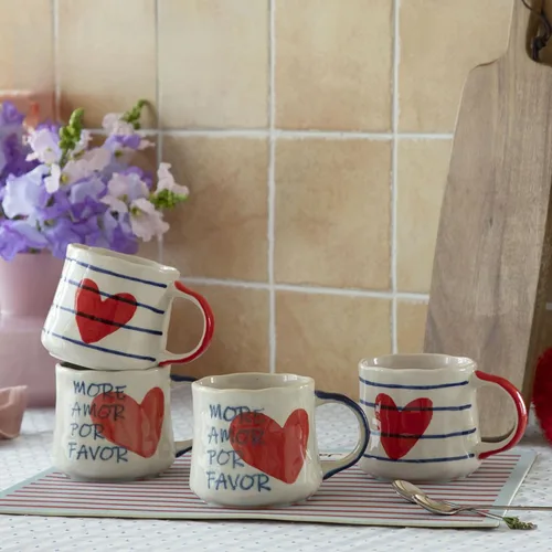 Miniatura 13 de Taza de café de cerámica a cuadros retro de 16 onzas, mango extragrande, apta para microondas, taza de té con patrón vintage para el hogar, oficina