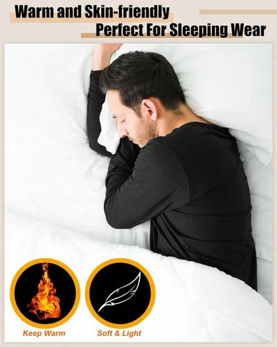 Miniatura 5 de Juego de 4 ropa interior térmica para hombre, suave, larga, de algodón, cálida, ropa interior térmica para hombre, para clima frío e invierno