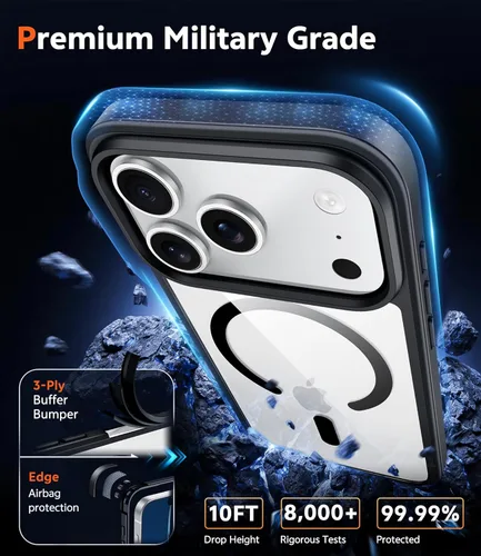 Miniatura 1698 de FNTCASE Funda para iPhone 13 Pro-Max: Fundas magnéticas transparentes compatibles con Magsafe Slim anti amarillamiento protección contra caídas