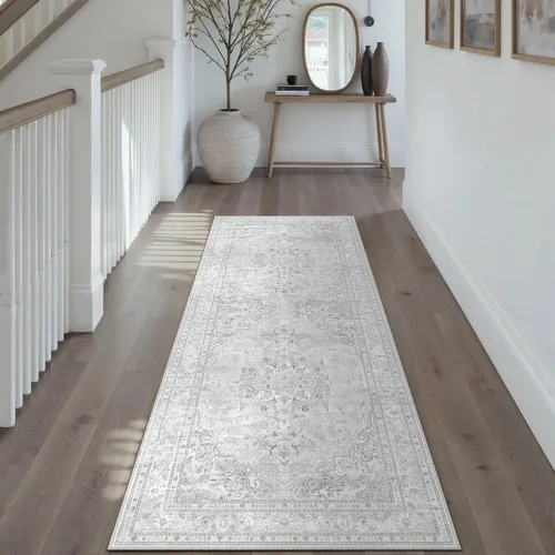 Miniatura 87 de PureCozy Alfombra de área beige de 2 x 3 pulgadas, lavable, vintage, pequeña, para entrada, cocina, suave, retro, floral, de pelo bajo, tapete